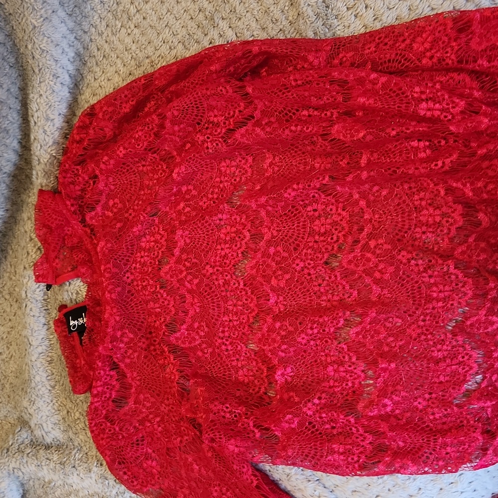 Red lace top